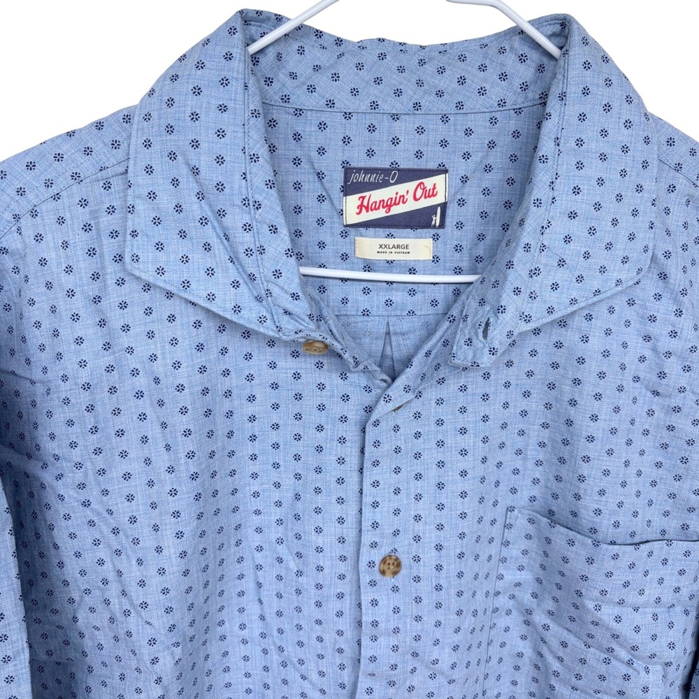 Johnnie-O' Hangin Out Long Sleeve Button Up Shirt‎ XXL Mens Blue Conrad Chambray